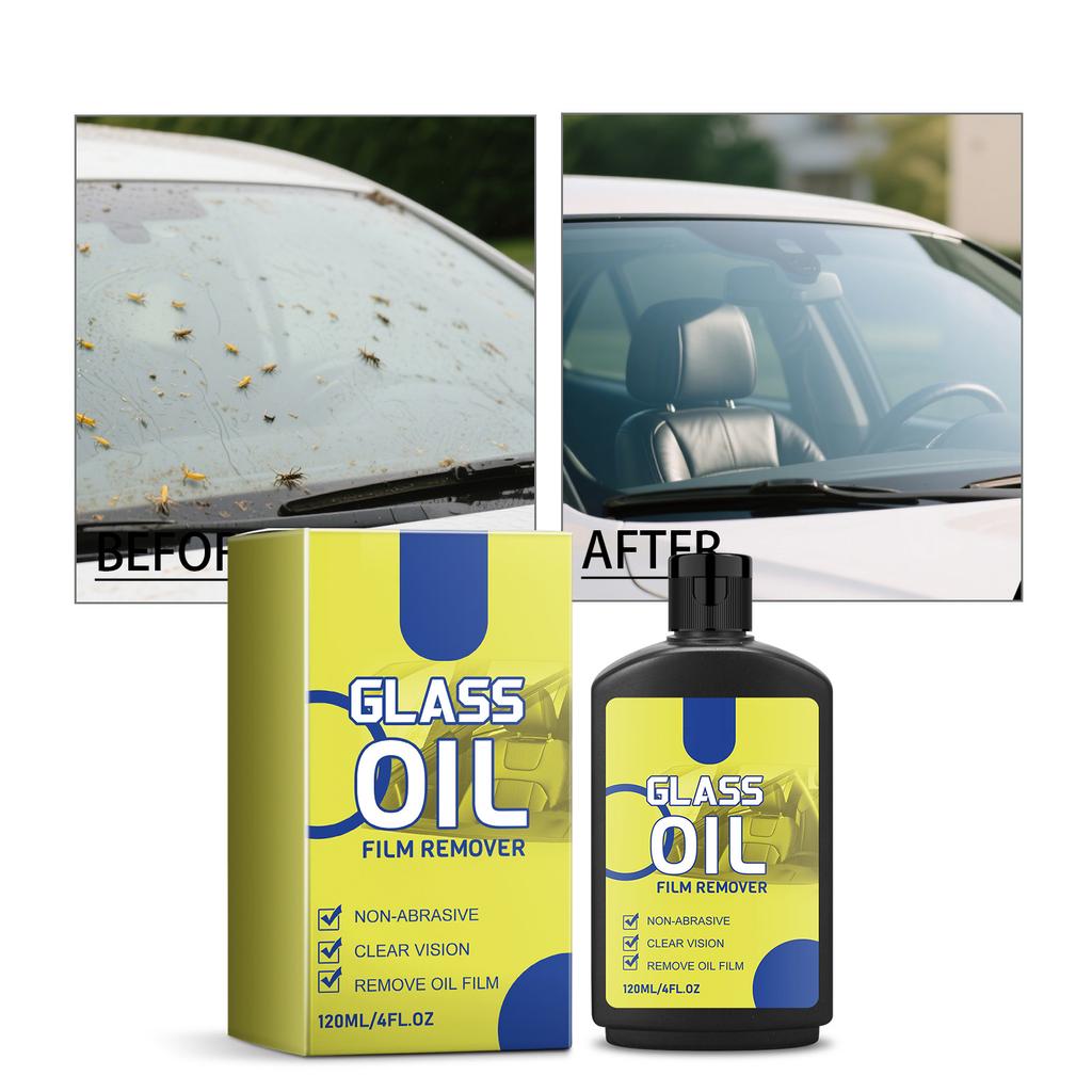 Nettoyant Film Huileux pour Vitres de Voiture - 120ml Nettoyant Verre pour Pare-brise Automobile, Taches et