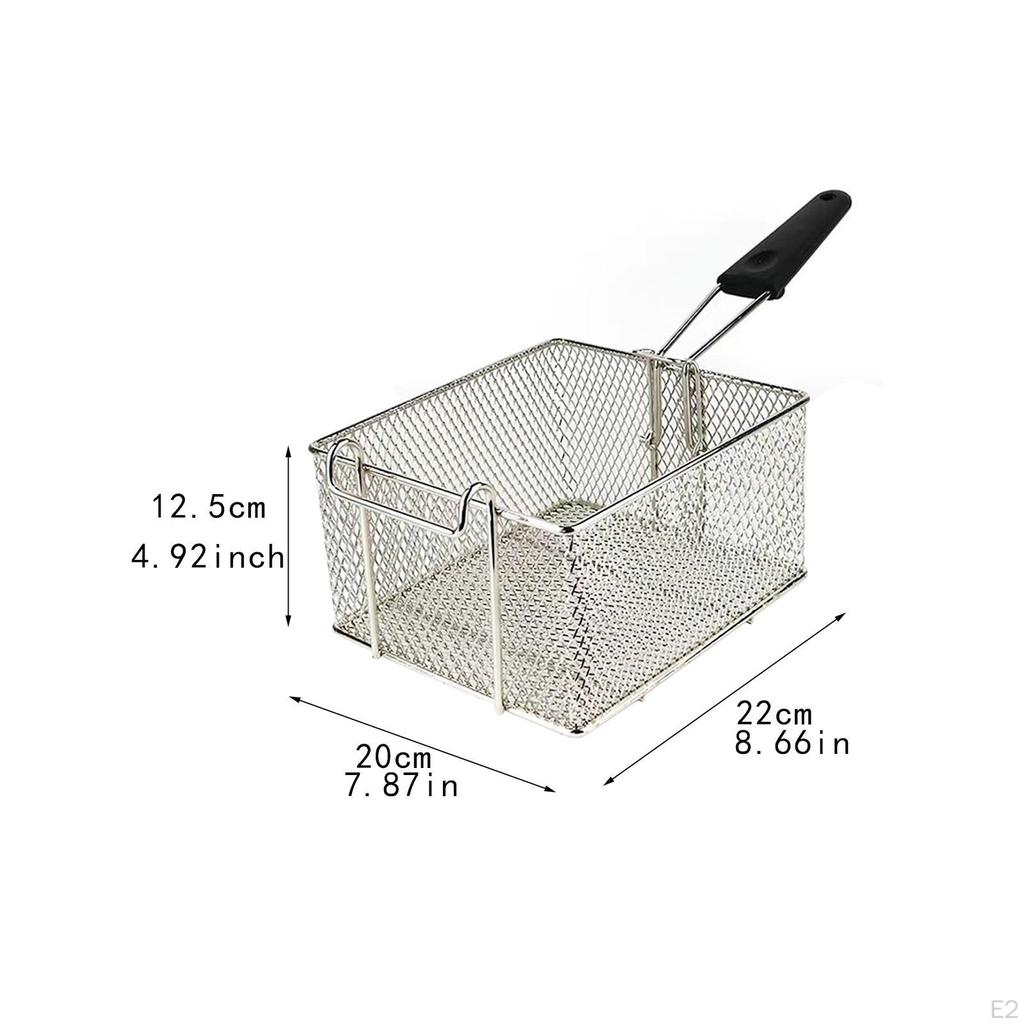 Drahtgeflecht Frittierkorb 10x7,6x5,5 Zoll Abnehmbarer Griff Praktisch für Gleichmäßiges Anti