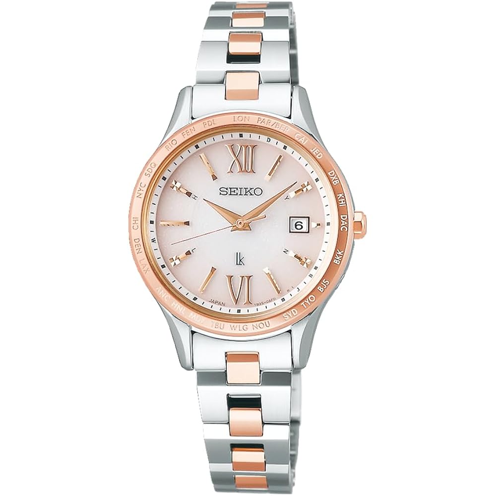 

[Seiko Watch] LUKIA SSVV082 Women s Solar Radio Controlled Watch with Date Calendar World Time Fu...