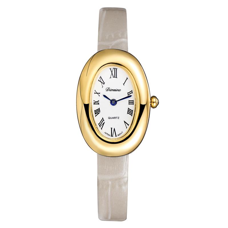 new women's watch Roman egg shaped belt, vintage waterproof quartz watch, fashionable casual lover gift