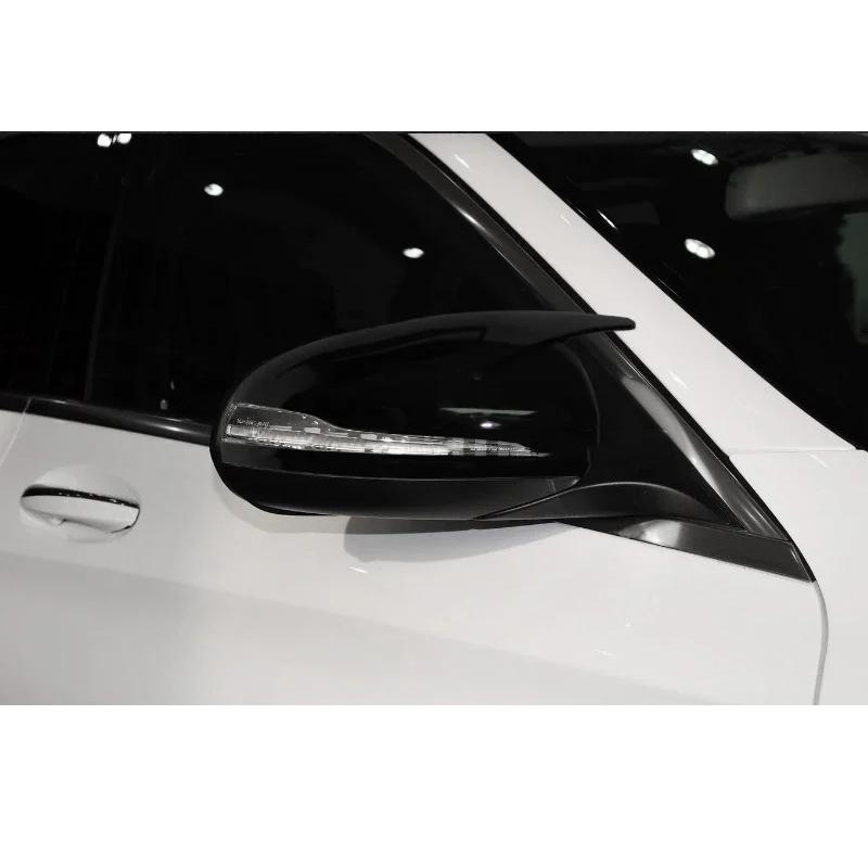 Glossy Black Mirror Cover Caps For Mercedes E GLC S C Class W205 W213 X253 W222 W238 ABS Car Exterior Accessories