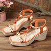 Fashion 2025 Summer New Womens Wedge Sandals Hot Platform Peep Toe Elasticity Band Back Strap Slingback Boho Shoes Sandalias Size 36-43