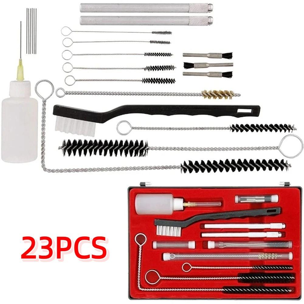 17/23Pcs Airbrush Spray Nozzle Cleaning Brush Set Pneumatic Paint Sprayer Clean Kit Air Tools