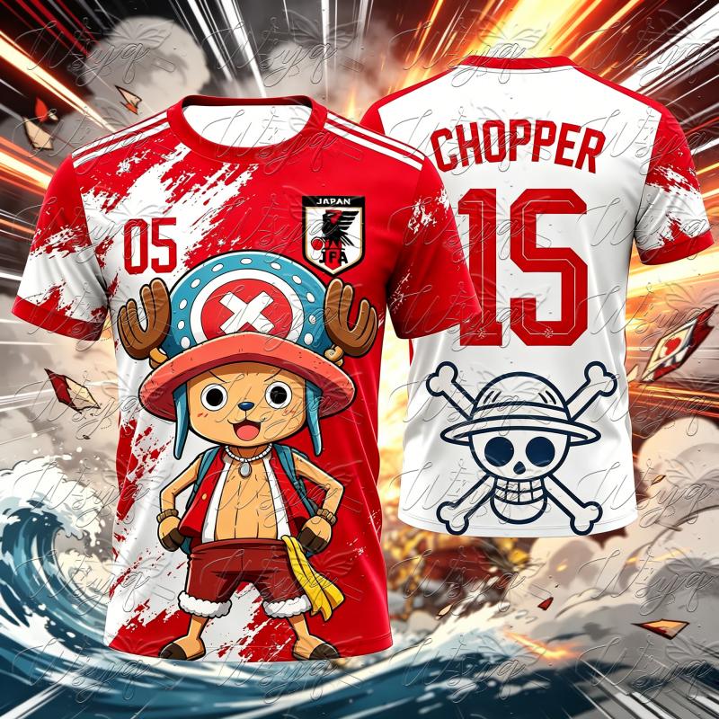 Unisex Sommer Schnelltrocknendes Netz-Fußballtrikot Anime One Piece Luffy ACE 10 11 Goldener Totenkopf-Druck Streetwear Kurzarm-T-Shirt