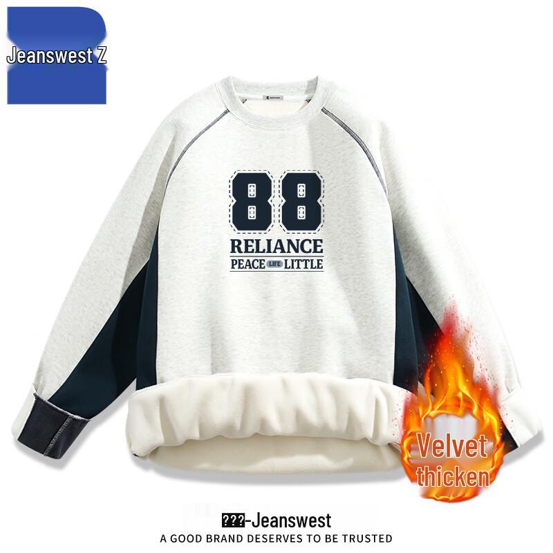 

Jeanswest Men s Fleece-Lined American Style Round Neck Sweatshirt T1020 3XL