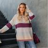 Women Winter Loose Striped Sweater Casual Stylish Pullover Perfect For Everyday Wear