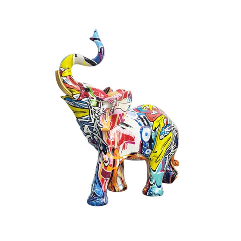 

Красочная статуя слона, скульптура животного из смолы, декор, счастливые фигурки слона, дропшиппинг small