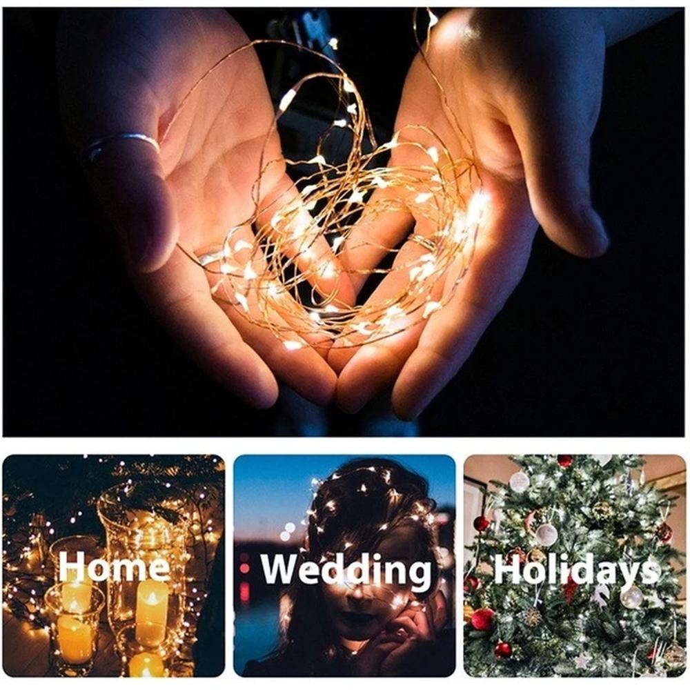 LED Lights Garland Battery-Operated Garland Remote Control Fairy Light Christmas Decoration New Year's Wedding Party Xmas Decor