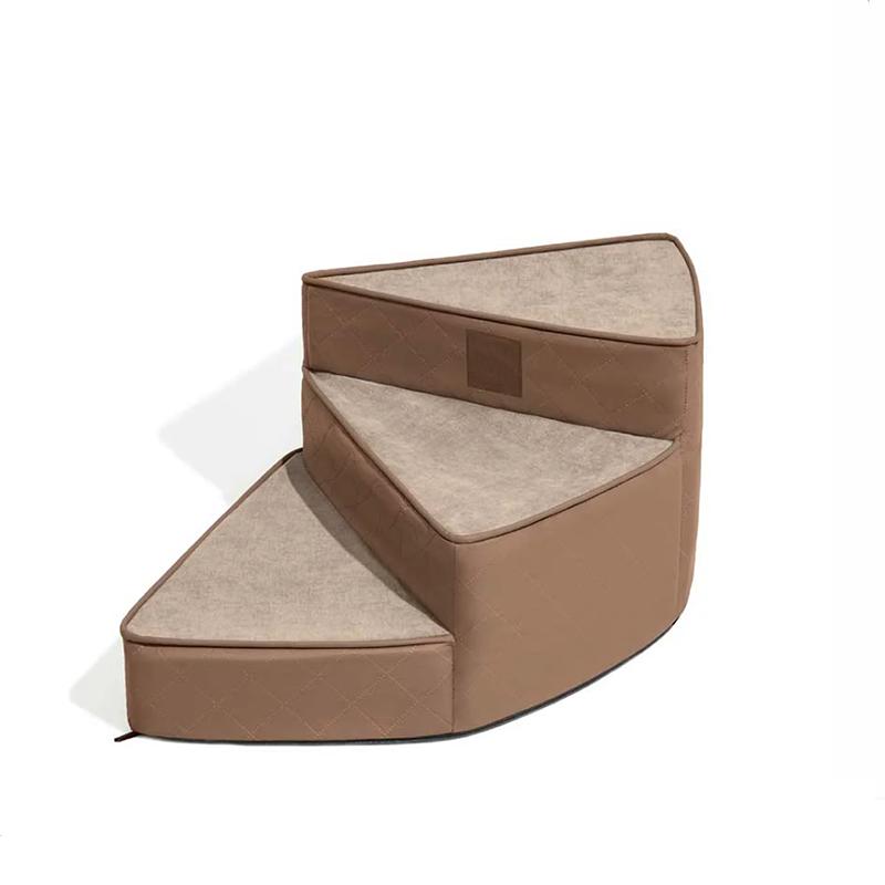 Water-Repellent Faux Leather Pet Stairs 2/3/4 Step Non-Slip Dog/Cat Ramp Ladder Removable Spiral Small Dog Steps Pet Supplies