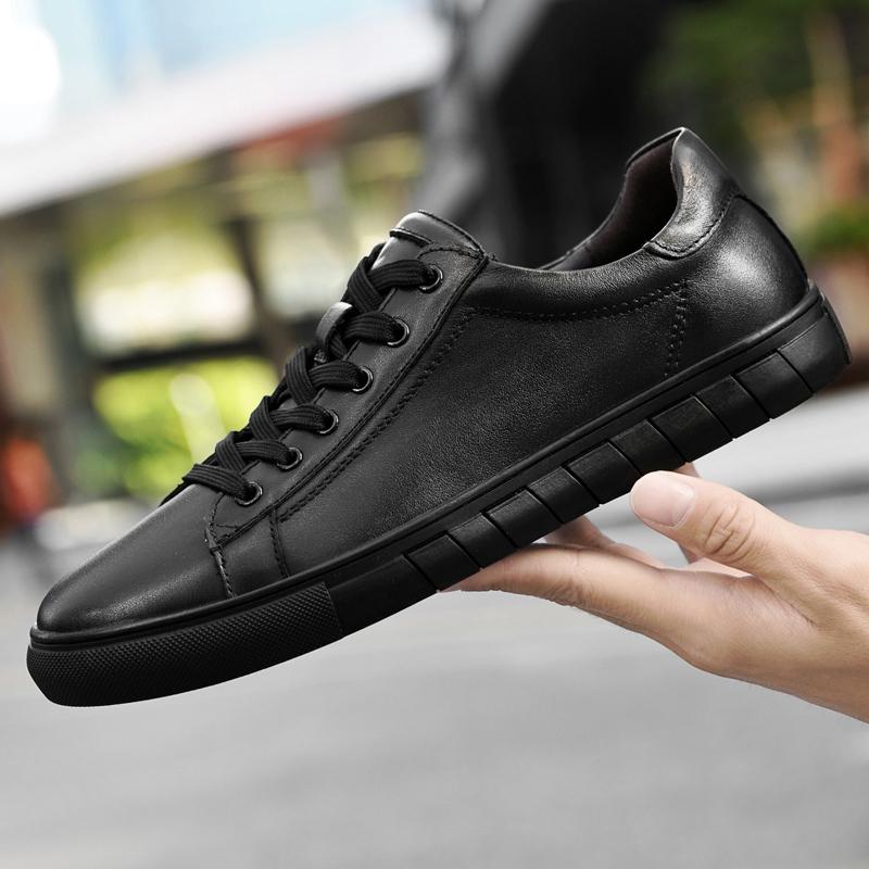 Fashion Men Genuine Leather Sneakers Lace Up Spring Autumn Casual Shoes Autumn Cowhide Men Shoes Outdoor Fashion Men Sneakers