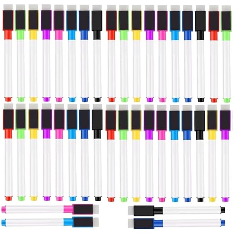 YAJNAS 40 Pcs Whiteboard Marker Dry Erase Markers Fine Point Tip, 40 Colors White Board Markers, Dry Erase Marker with E