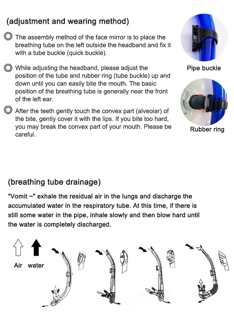 Diving Snorkel Silicone Full Dry Mouthpiece Swimming Underwater Diving Air Breathing Tube for Swim Accessories