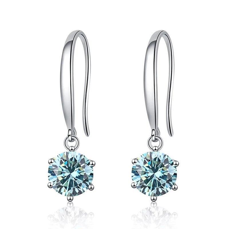 Bague Ringen Orecchini Lunghi in Argento Sterling S925 Intarsiati con Moissanite Colore D per Fidanzata Regalo di San Valentino