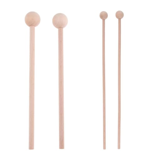 Homyl 1 Pair of Wood Mallet Percussion Sticks, Wooden Mallet Percussion Sticks, Musical Toys, Wooden Head Drumsticks for Tabletop Xylophones, Energy C