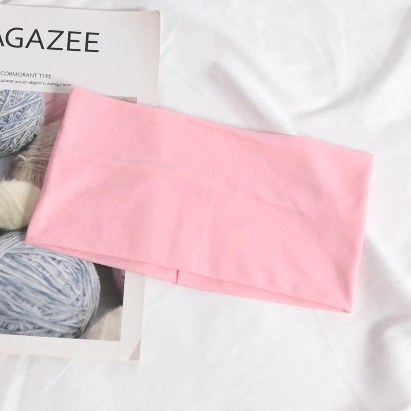 Korean Headband Running Solid Color Wide Elastic Hair Bands Women Men Sport Yoga Hairband Black Soft Wash Face Makeup Headwrap