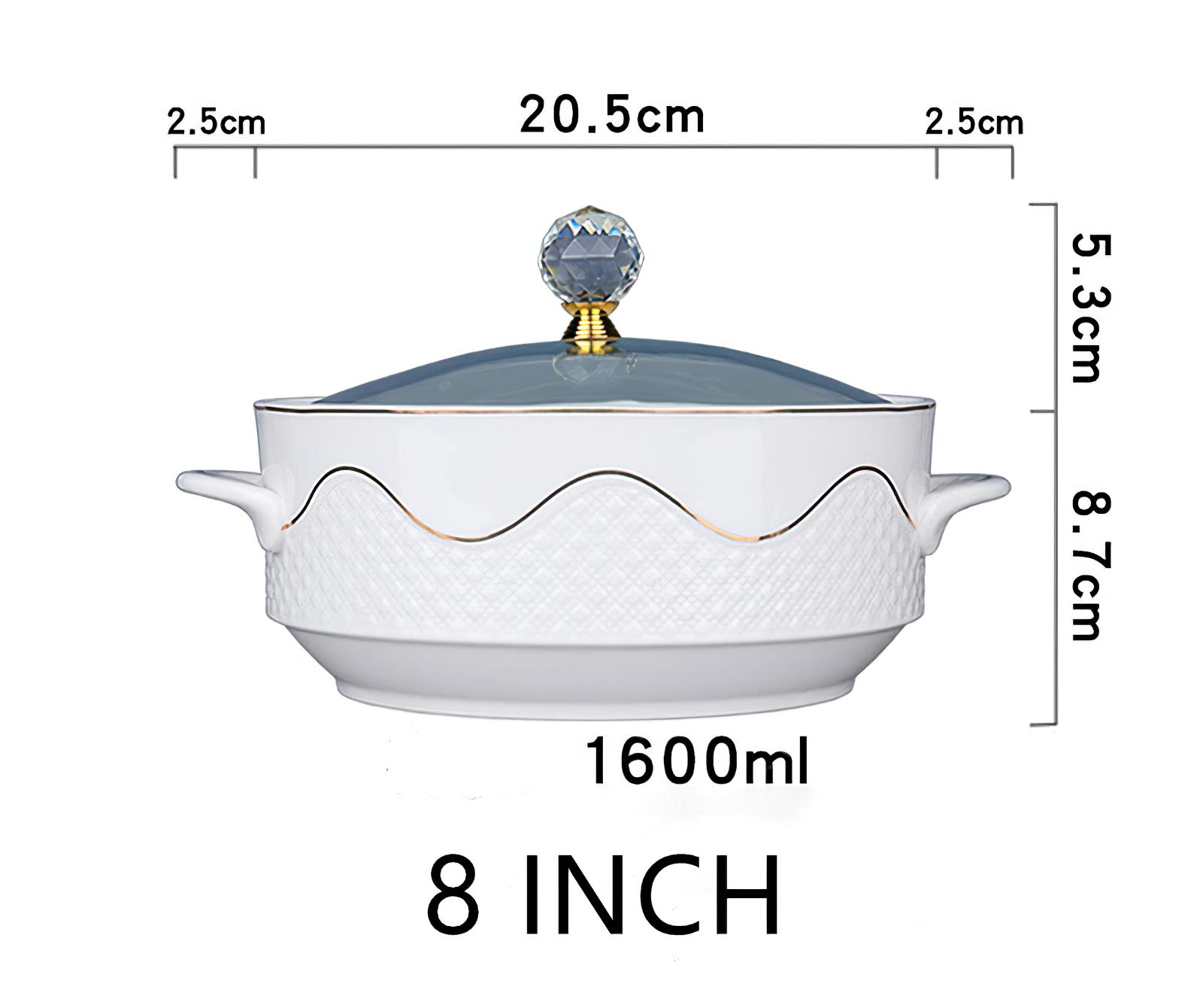 

Керамическая миска для супа Phnom со стеклянной крышкой, ручкой, салатом, фруктами, большой горшок для риса, лапши, домашнего десерта, завтрака, овсянки, столовой посуды