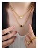 18K Gold Titanium Steel Twist Chain Pendant Necklace - Retro Hip Hop Clavicle Jewelry for Women