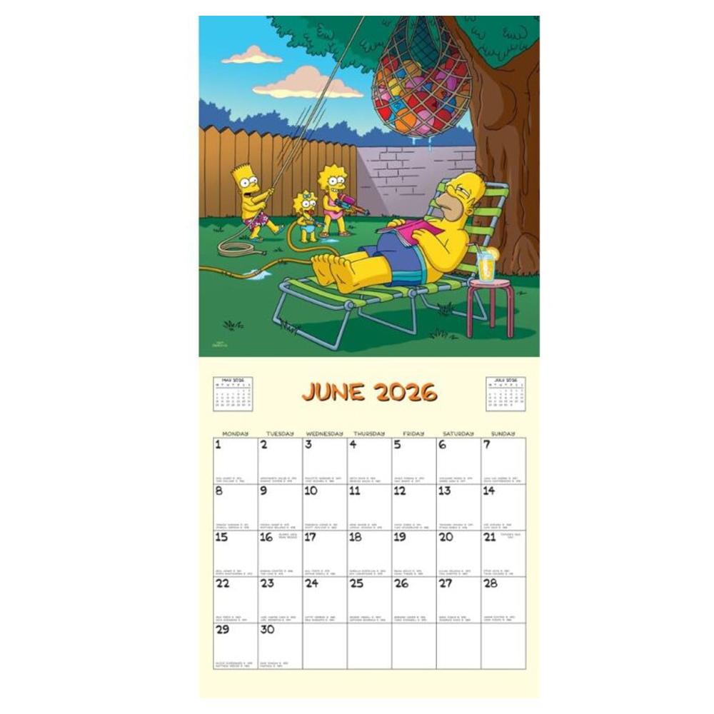 The Simpsons 2026 Square Wall Calendar