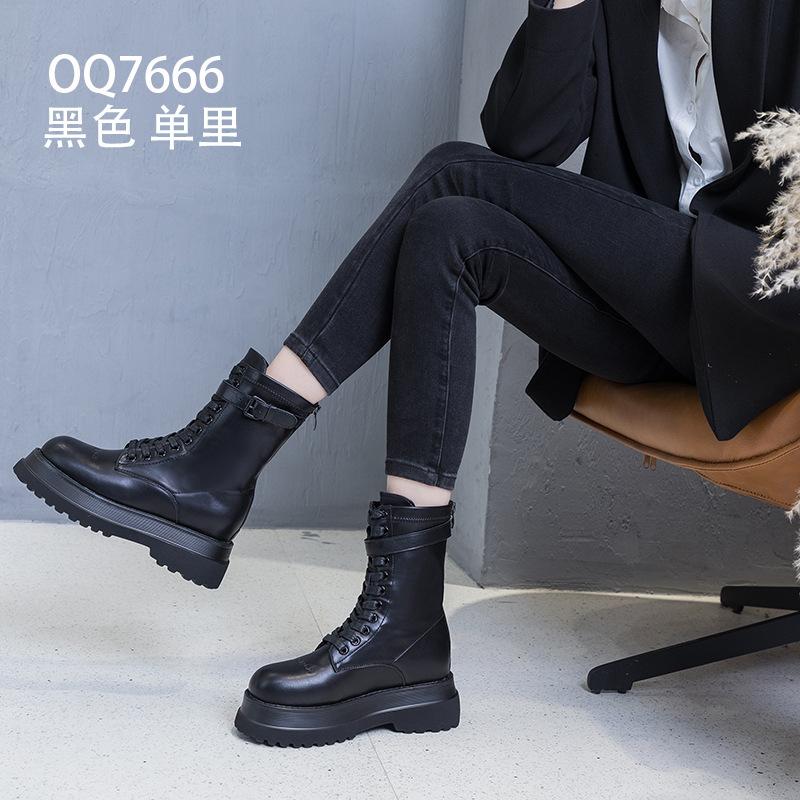Thick-soled Martin boots autumn and winter new small ins trendy retro boots slim velvet short boots