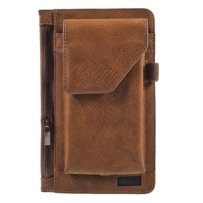 Étui à Ceinture Vertical - MEIZU - MEIZU M1 M465M - Cuir synthétique - Marron - Chic