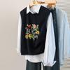 Damen Gestrickte Pulloverweste mit Stickerei