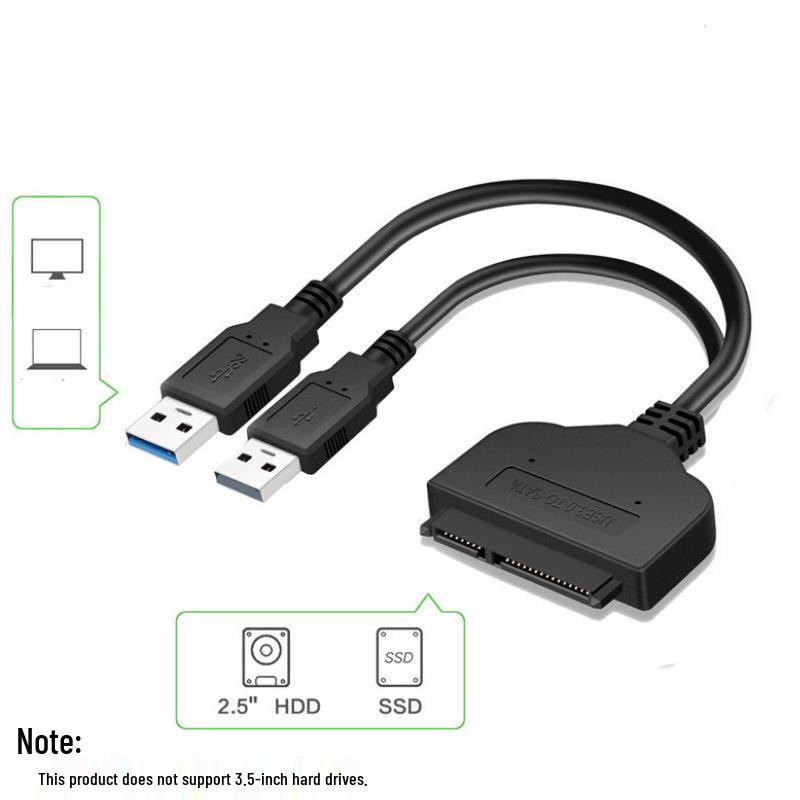 USB Powered Dual USB 3.0 to 2.5" SATA Adapter Cable with Copper Core