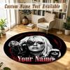 Round Rug Custom NameLady Gaga Pattern Non Slip Carpet Home Floor Decor