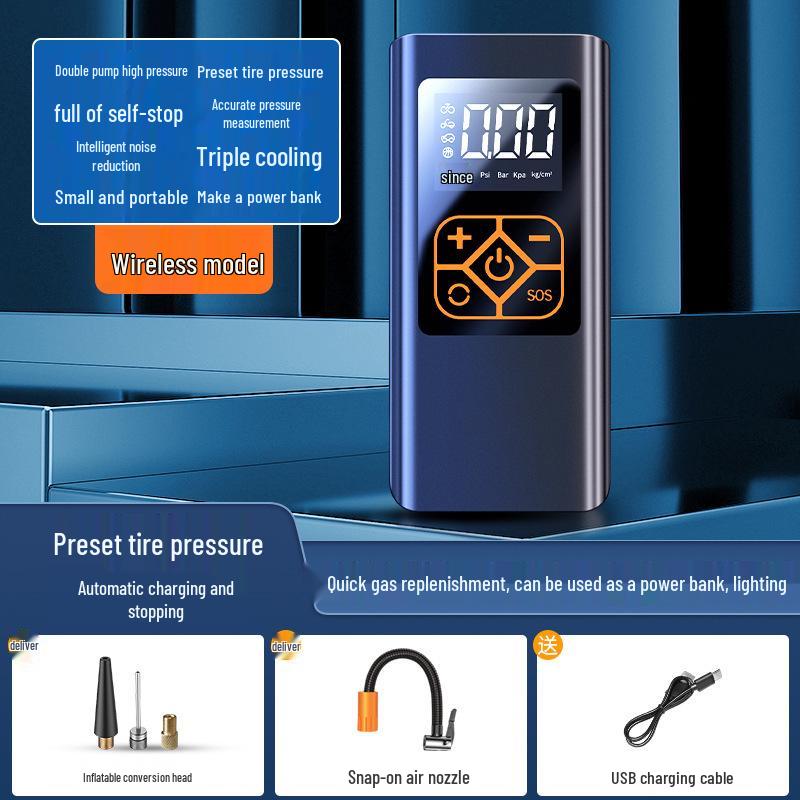Portable Wireless Electric Tire Inflator Pump