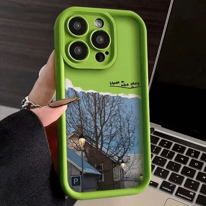 Retro Snow View Ancient City for iphone16pro mobile phone case Apple 15 Japan and Korea 14/13promax new 12