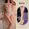 Hollow and Thin Sexy Underwear Sexy Onesie Temptation Strap Perspective Lace Free Purple