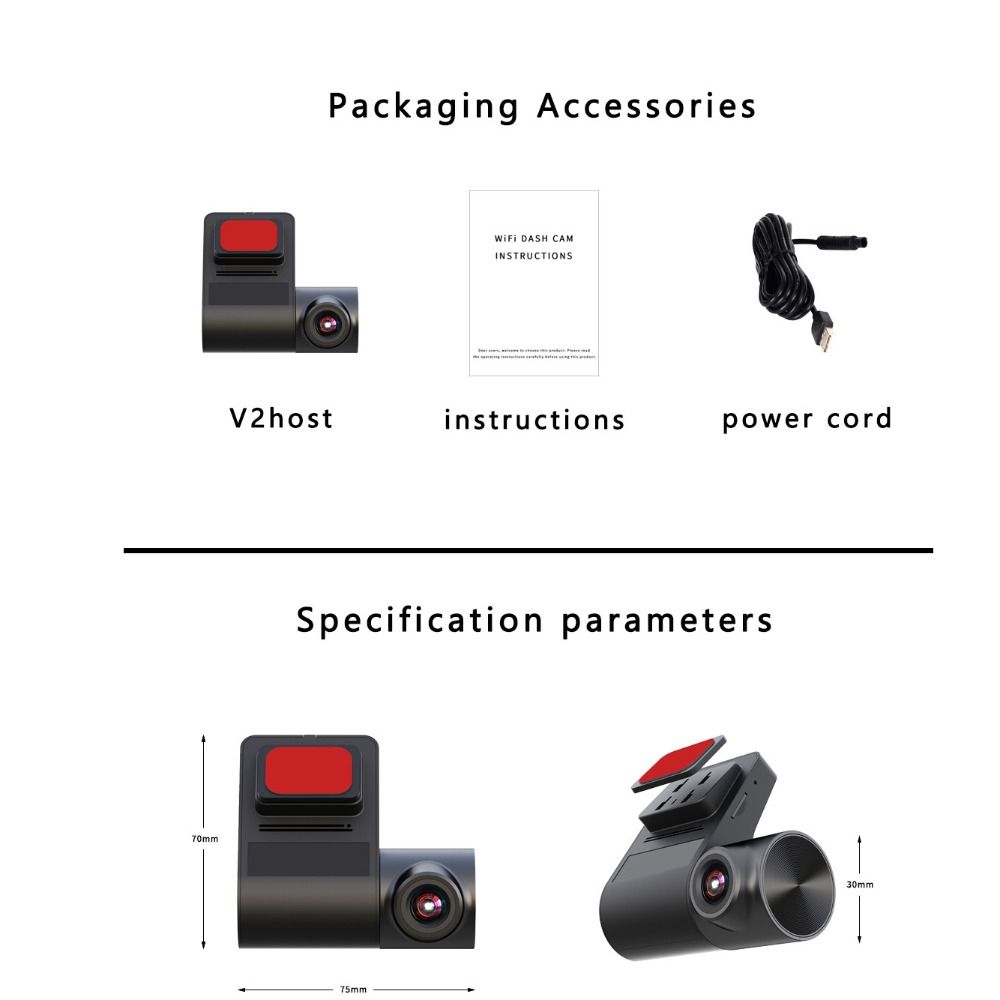 HD Recording Car DVR APP Control Video Recorder Portable HD Camera  Driving Recording