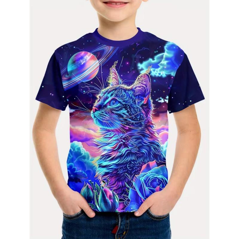 Boys Kids Clothes Stylish Cartoon Space Astronaut Graphic T Shirts Boy