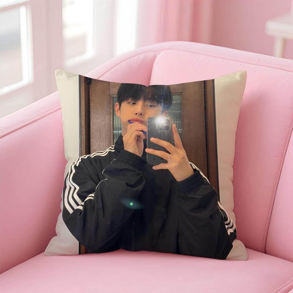 Hot Handsome Kpop KKim Min KKyu Cushion Cover Pillowcase Short Plush Invisible zipper Room Sofa Cushion Cover