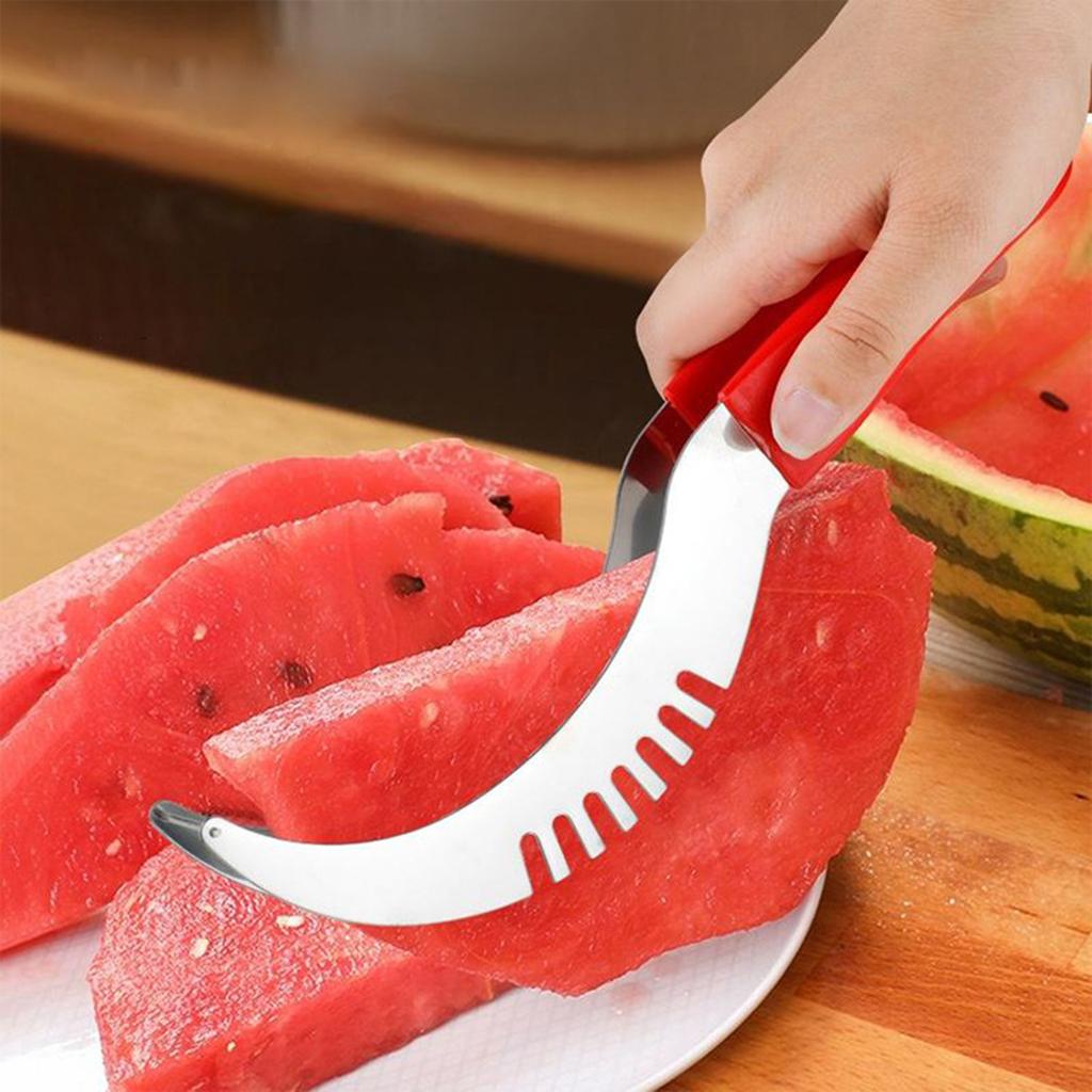Taglia-anguria portatile antiscivolo, strumento di facile utilizzo per affettare la frutta, melone e papaya.