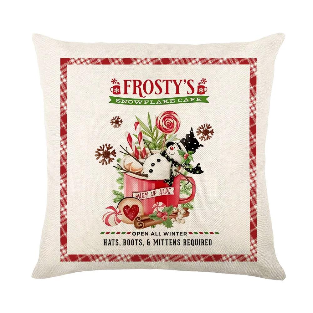 Poszewka na poduszkę świąteczna, poszewka na poduszkę z jeleniem w stylu farmhouse, zimowa dekoracja świąteczna, poszewka na poduszkę, dekoracja wnętrza