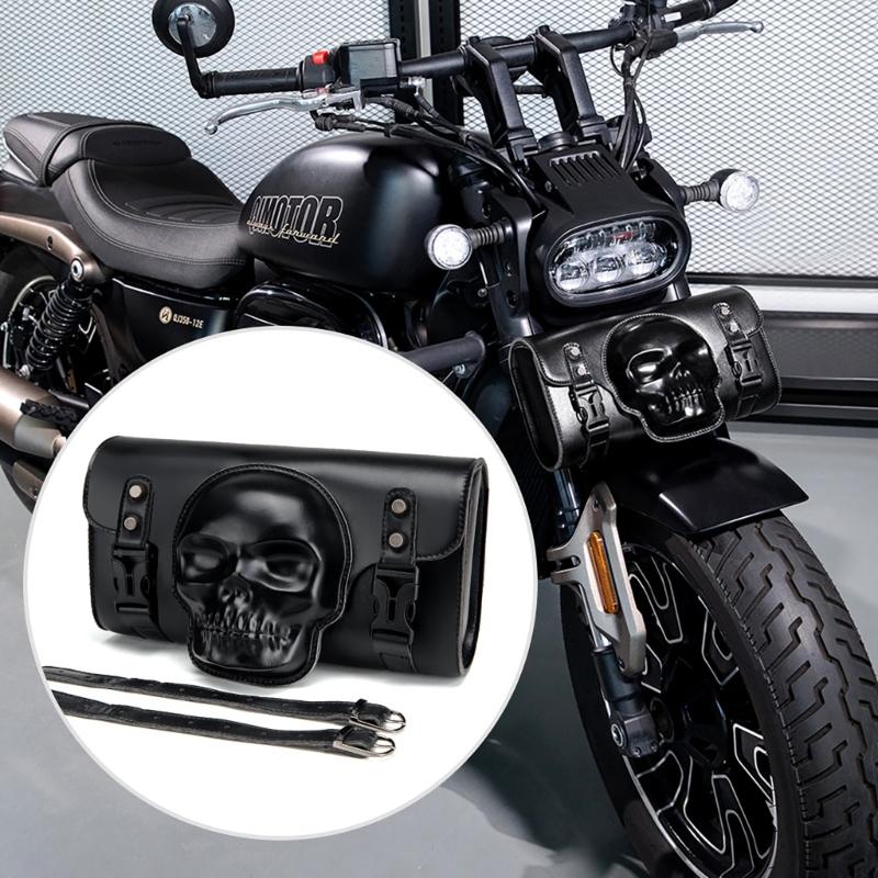 Motorbike Tool Bag Front Fork Handlebar Bag Storage Pouch Universal Front Bag Motorcycle Front Bag Vintage Saddlebag