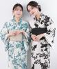 Yukata Unique Natural Set AB Free [KYOETSU] Set, Weave, White, Two-Piece 3-Piece (Yukata, Obi, Geta), Women's (Hisui Kaen, Size)