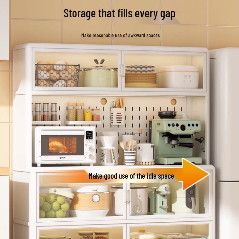 Light Luxury Steel-Wood Multi-Tier Storage Shelf