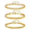 Personality Curb Cuban Link Bracelets for Women, Gold Color NK Chain Bracelet,Stainless Steel Gold Color Fashion Jewelry Gift