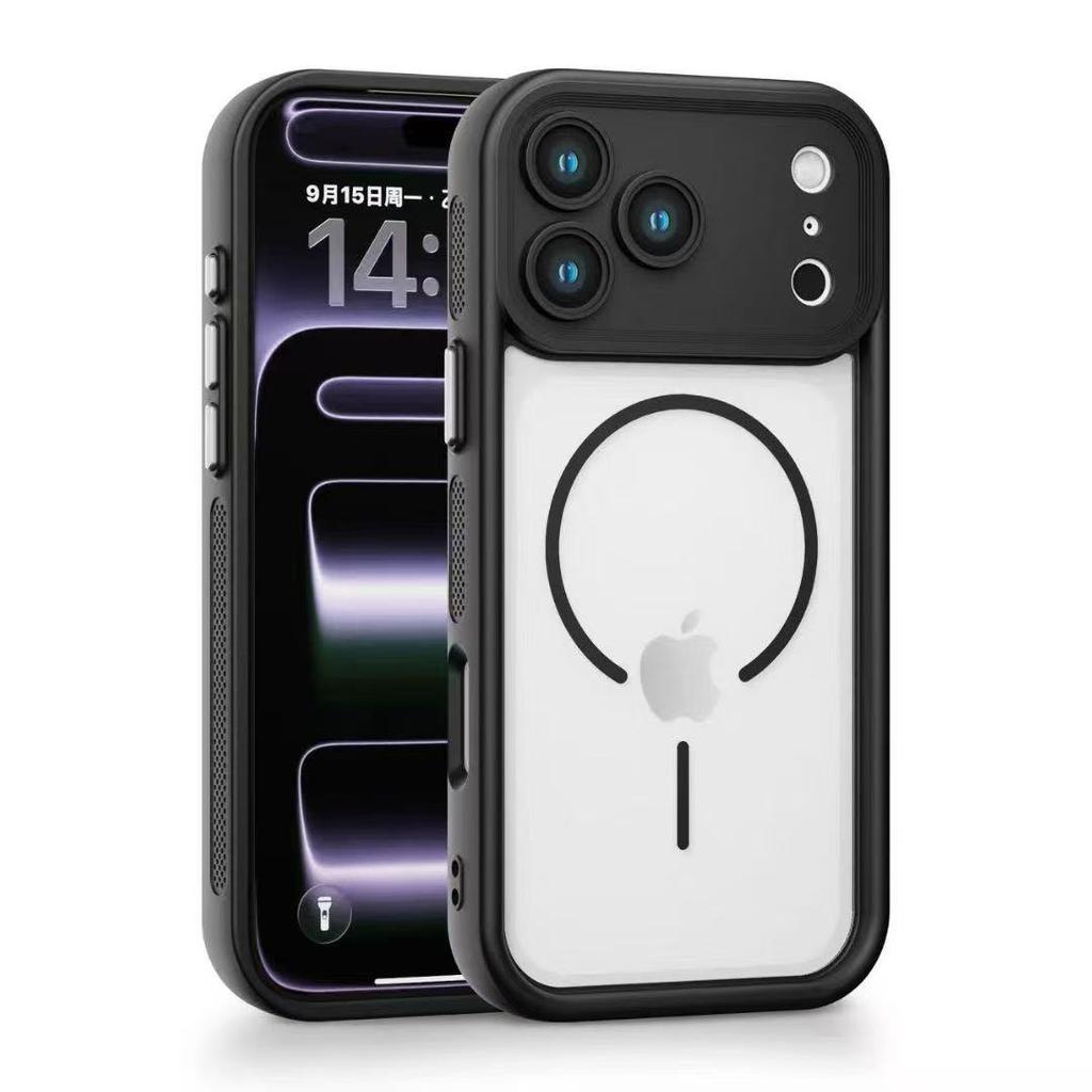 Luxury Matte Clear Heat Dissipation Magnetic Phone Case For iPhone 17 Air 16 15 14 13 12 Pro Max Plus For Magsafe Charging Cover