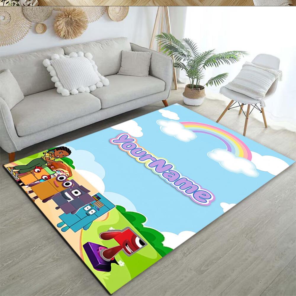 Numberblocks Customize Text Floor Rug Office Rug Design for Living Rooms Dining Room Study room Playrooms Antislip Carpet Anime Office Decor