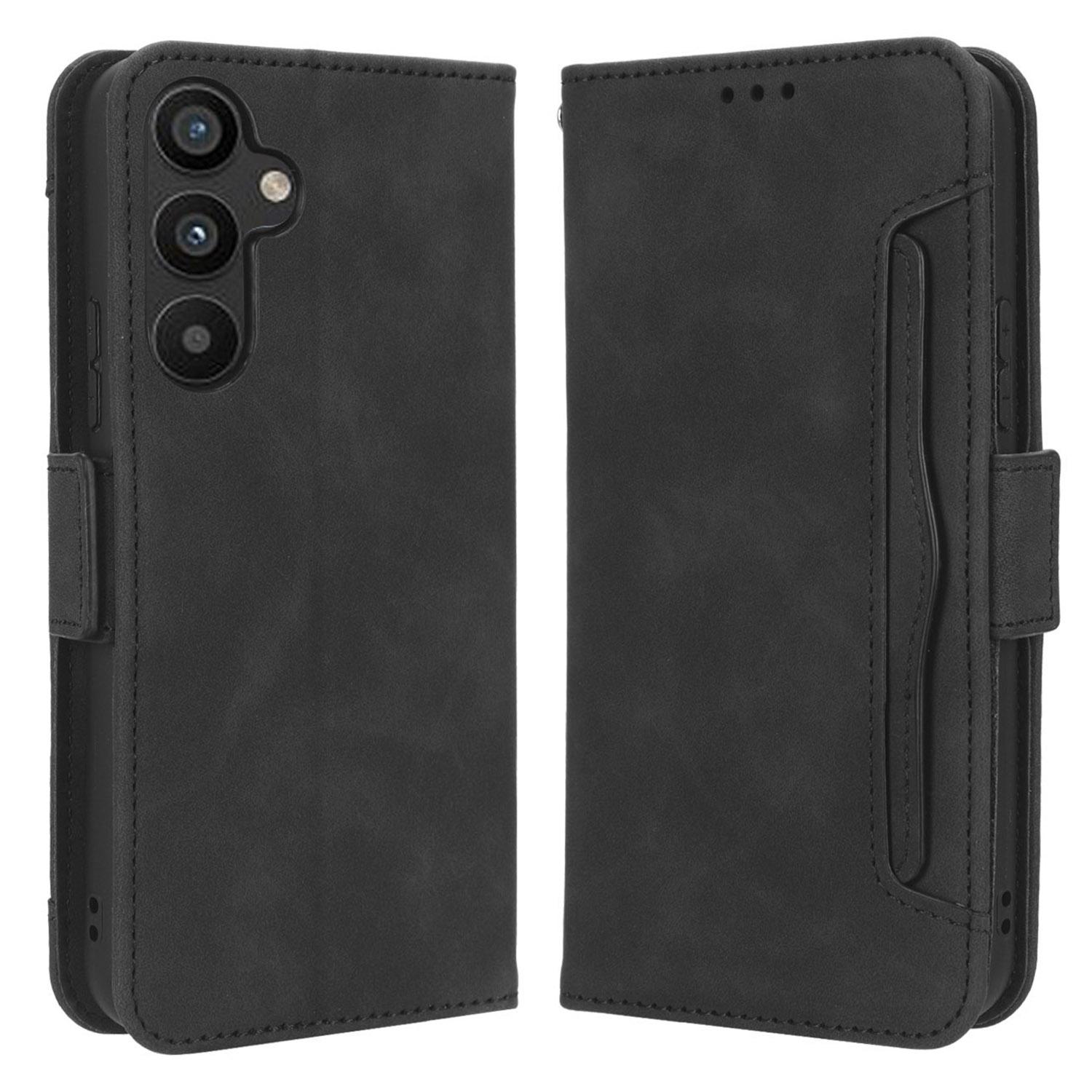 

Для Samsung Galaxy A34 5G Чехол для телефона из ПУ кожи с несколькими слотами для карт, противоударный, с магнитной застежкой, чехол-кошелек со стендом Black