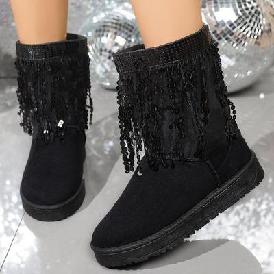 2025 Comfort and Trend To Create the Perfect Women's Shoes, Artificial Short Plush Rubber Sleeve Round Head Artificial