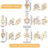 BENECREAT 20Pcs 5 Style 18K Gold Plated Links Flat Round Star Brass Micro Pave Cubic Zirconia Links Teardrop Heart Shape Connecter for Necklace