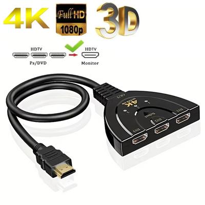 VIdeo Switcher Hub 1080P For DVD HDTV Xbox PS3 PS4 HDMI-compatible Switch KVM Splitter 4K 2K 3D 3 Input 1 Output Mini 3 Port