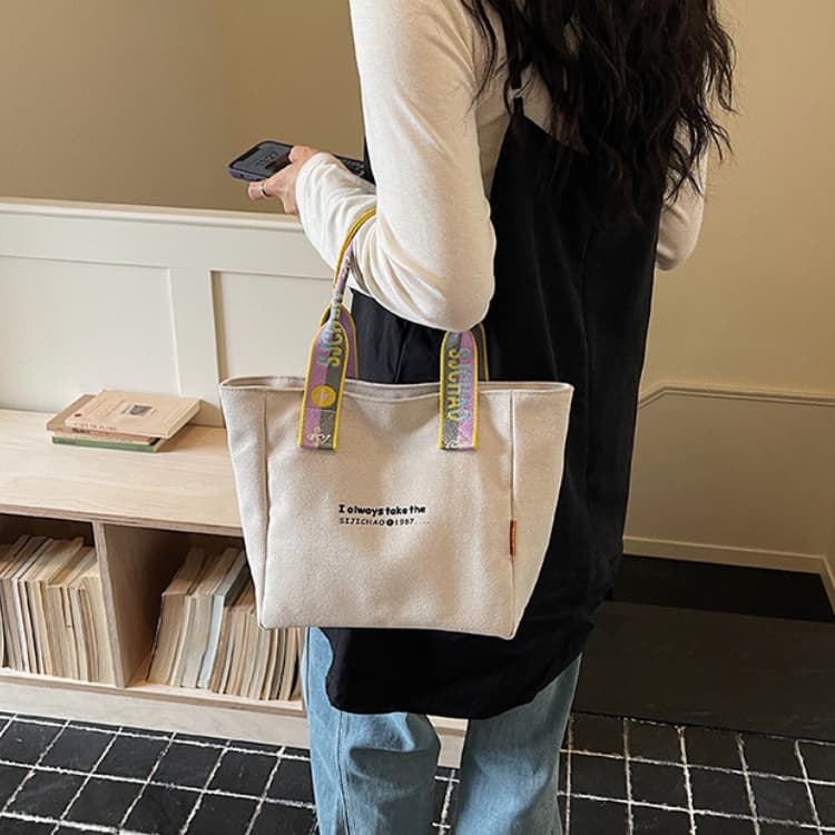 Тканевая сумка-тоут с принтом алфавита женская сумка