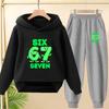 Children's Hooded Tracksuit and Pants for Autumn and Winter Featuring Fun Christmas Prints Casual Comfort, and A Stylish Number 67