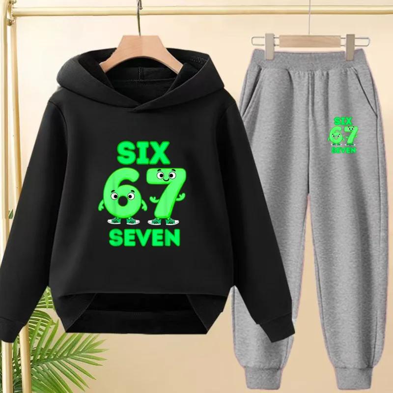 Children's Hooded Tracksuit and Pants for Autumn and Winter Featuring Fun Christmas Prints Casual Comfort, and A Stylish Number 67