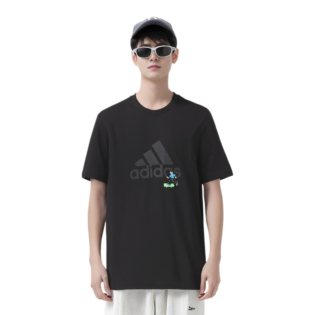 adidas X SEEBIN Collaboration SS23 T Shirts Men's Black Crew Neck Moderate Straight Fit IA8155