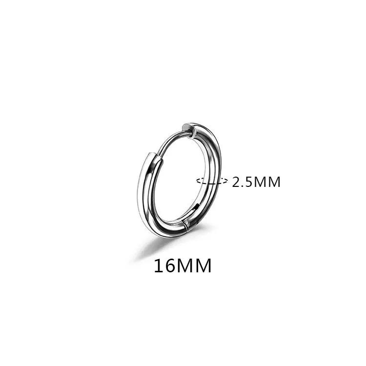 LATS 2024 New Simple Stainless Steel Small Hoop Earrings for Women Men 8mm To 20mm Round Cartilage Ear Piercing Fashion Zircon